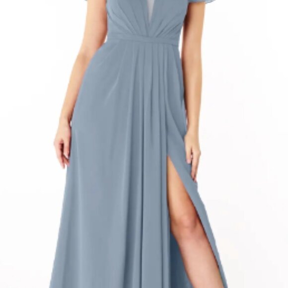 Azazie Reverie Dusty Blue Bridesmaid Dress - Picture 2 of 5